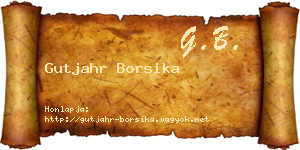 Gutjahr Borsika névjegykártya